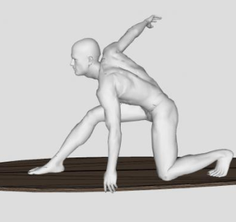 运动人物雕塑石像SU模型下载_sketchup草图大师SKP模型