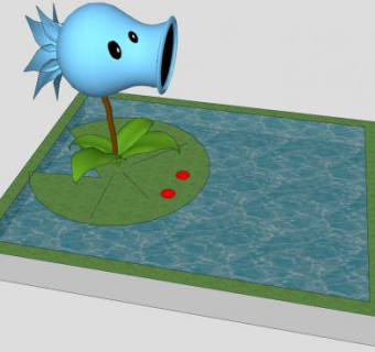 植物大战僵尸的寒冰射手SU模型下载_sketchup草图大师SKP模型
