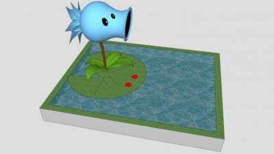 植物大战僵尸的寒冰射手SU模型下载_sketchup草图大师SKP模型