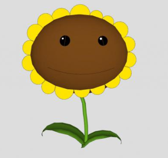 植物大战僵尸的向日葵SU模型下载_sketchup草图大师SKP模型