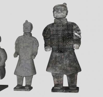 兵马俑人物雕塑SU模型下载_sketchup草图大师SKP模型