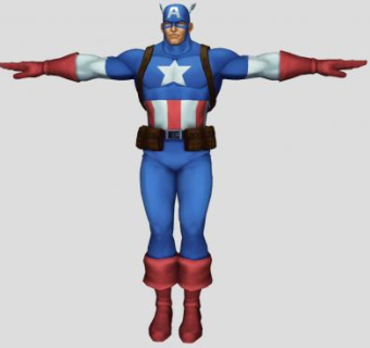 美国队长人物SU模型下载_sketchup草图大师SKP模型