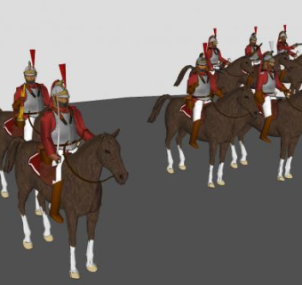 罗马骑兵将士SU模型下载_sketchup草图大师SKP模型