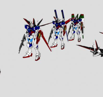 高达敢达机甲战士SU模型下载_sketchup草图大师SKP模型