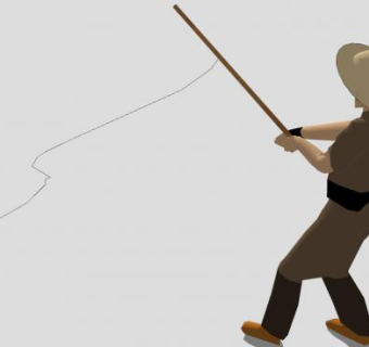 钓鱼的渔夫SU模型下载_sketchup草图大师SKP模型