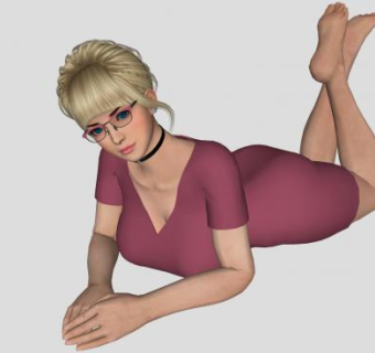 3D漂亮女教师SU模型下载_sketchup草图大师SKP模型