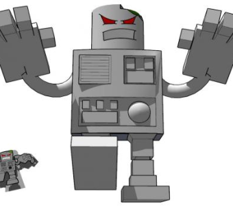 卡通机器人SU模型下载_sketchup草图大师SKP模型