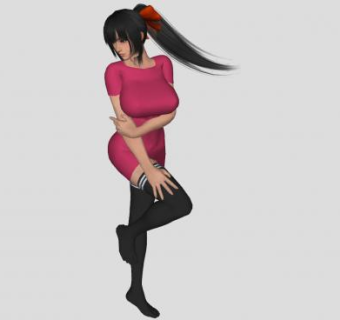 日本漂亮卡通女生SU模型下载_sketchup草图大师SKP模型