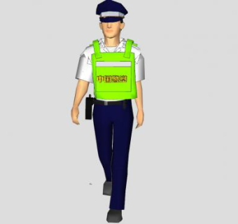 警卫叔叔人物SU模型下载_sketchup草图大师SKP模型