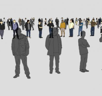 2D人物集中营SU模型下载_sketchup草图大师SKP模型