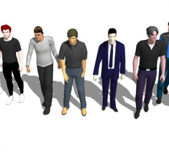 各形各色3D人物SU模型下载_sketchup草图大师SKP模型