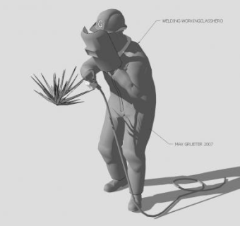 3D电焊工人SU模型下载_sketchup草图大师SKP模型