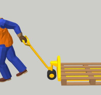 带安全帽的搬运工人SU模型下载_sketchup草图大师SKP模型