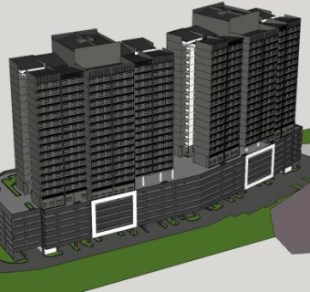 商业建筑大楼SU模型下载_sketchup草图大师SKP模型
