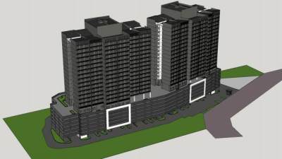 商业建筑大楼SU模型下载_sketchup草图大师SKP模型