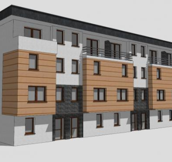 现代公寓楼房住宅SU模型下载_sketchup草图大师SKP模型