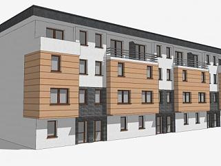 现代公寓楼房住宅SU模型下载_sketchup草图大师SKP模型