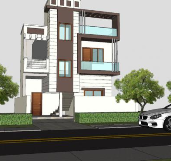 私人住宅楼房SU模型下载_sketchup草图大师SKP模型