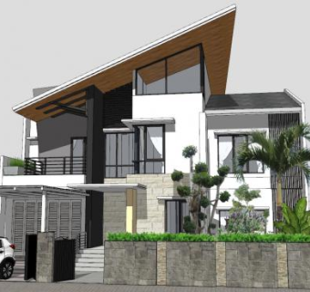 郊区私人住宅别墅建筑SU模型下载_sketchup草图大师SKP模型