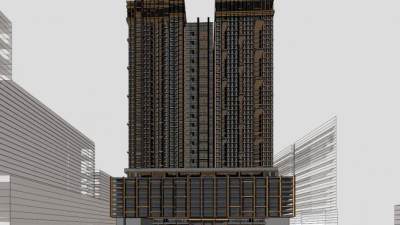 现代高层建筑楼房SU模型下载_sketchup草图大师SKP模型