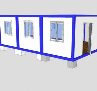 集装箱活动板房SU模型下载_sketchup草图大师SKP模型