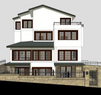 山地别墅私人住宅SU模型下载_sketchup草图大师SKP模型