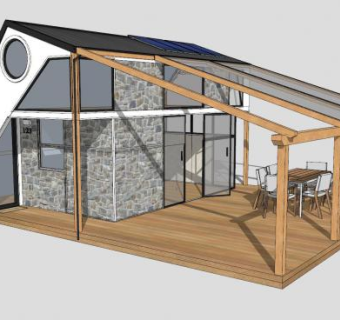 创意阳光房屋SU模型下载_sketchup草图大师SKP模型