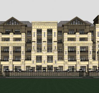 民国建筑住宅SU模型下载_sketchup草图大师SKP模型