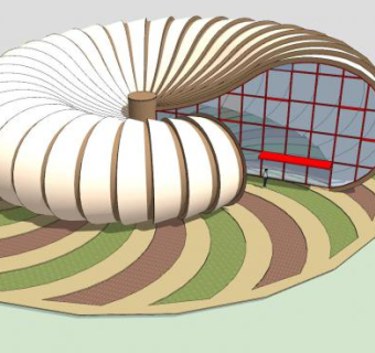 蜗牛形状异形建筑SU模型下载_sketchup草图大师SKP模型