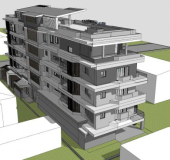 单元楼住宅建筑SU模型下载_sketchup草图大师SKP模型