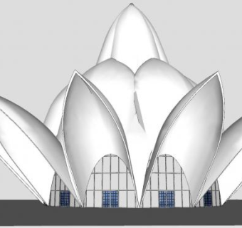 莲花博物馆建筑SU模型下载_sketchup草图大师SKP模型