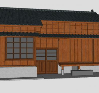 日式民房木房子住宅SU模型下载_sketchup草图大师SKP模型