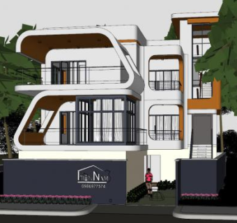现代别墅造型住宅SU模型下载_sketchup草图大师SKP模型