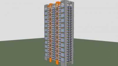 公寓高层建筑SU模型下载_sketchup草图大师SKP模型