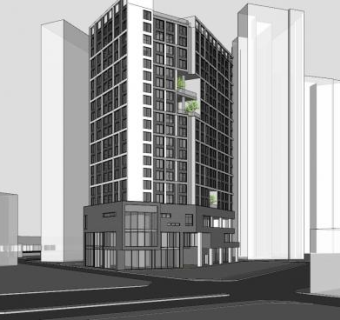 商业写字楼建筑SU模型下载_sketchup草图大师SKP模型