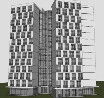 高层住宅楼SU模型下载_sketchup草图大师SKP模型