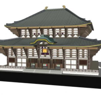 日式古建筑房屋SU模型下载_sketchup草图大师SKP模型