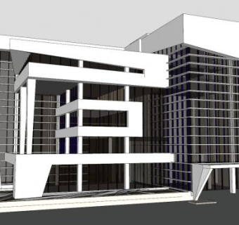 现代办公楼建筑sketchup模型下载_sketchup草图大师SKP模型