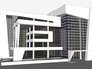 现代办公楼建筑sketchup模型下载_sketchup草图大师SKP模型