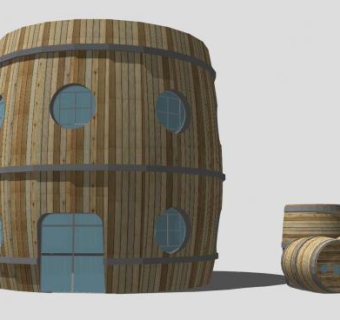 木桶屋木屋SU模型下载_sketchup草图大师SKP模型