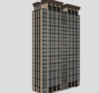 新中式高楼高层建筑SU模型下载_sketchup草图大师SKP模型