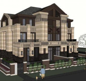 长沙G65别墅建筑住宅SU模型下载_sketchup草图大师SKP模型