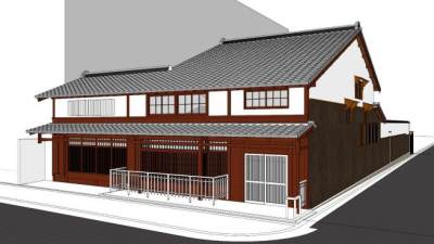 日式近代房屋住宅建筑SU模型下载_sketchup草图大师SKP模型