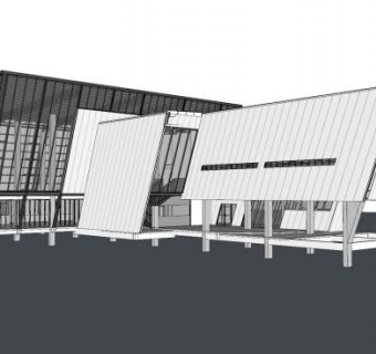 现代创意建筑SU模型下载_sketchup草图大师SKP模型