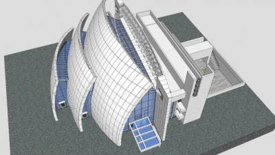 千禧教会堂建筑SU模型下载_sketchup草图大师SKP模型