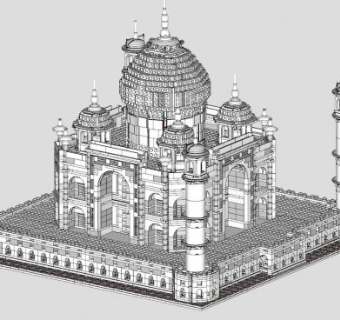 泰姬陵建筑SU模型下载_sketchup草图大师SKP模型