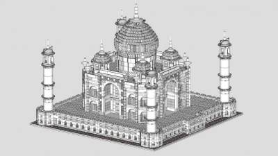 泰姬陵建筑SU模型下载_sketchup草图大师SKP模型