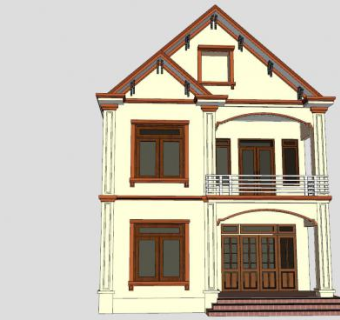 洋房别墅住宅建筑SU模型下载_sketchup草图大师SKP模型