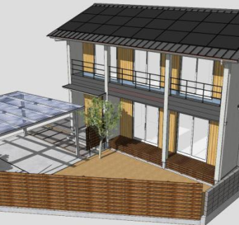 太阳能屋顶房子建筑SU模型下载_sketchup草图大师SKP模型
