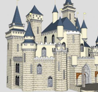 新天鹅城堡SU模型下载_sketchup草图大师SKP模型